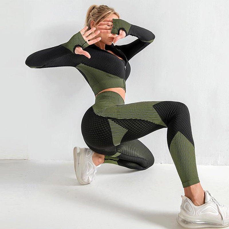 Samless Women 3pcs Yoga Sets Upgrade your workout wardrobe Buy Now- Glamfit